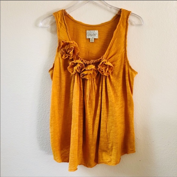 ANTHROPOLOGIE Deletta Rosette Sleeveless Top - Picture 1 of 7